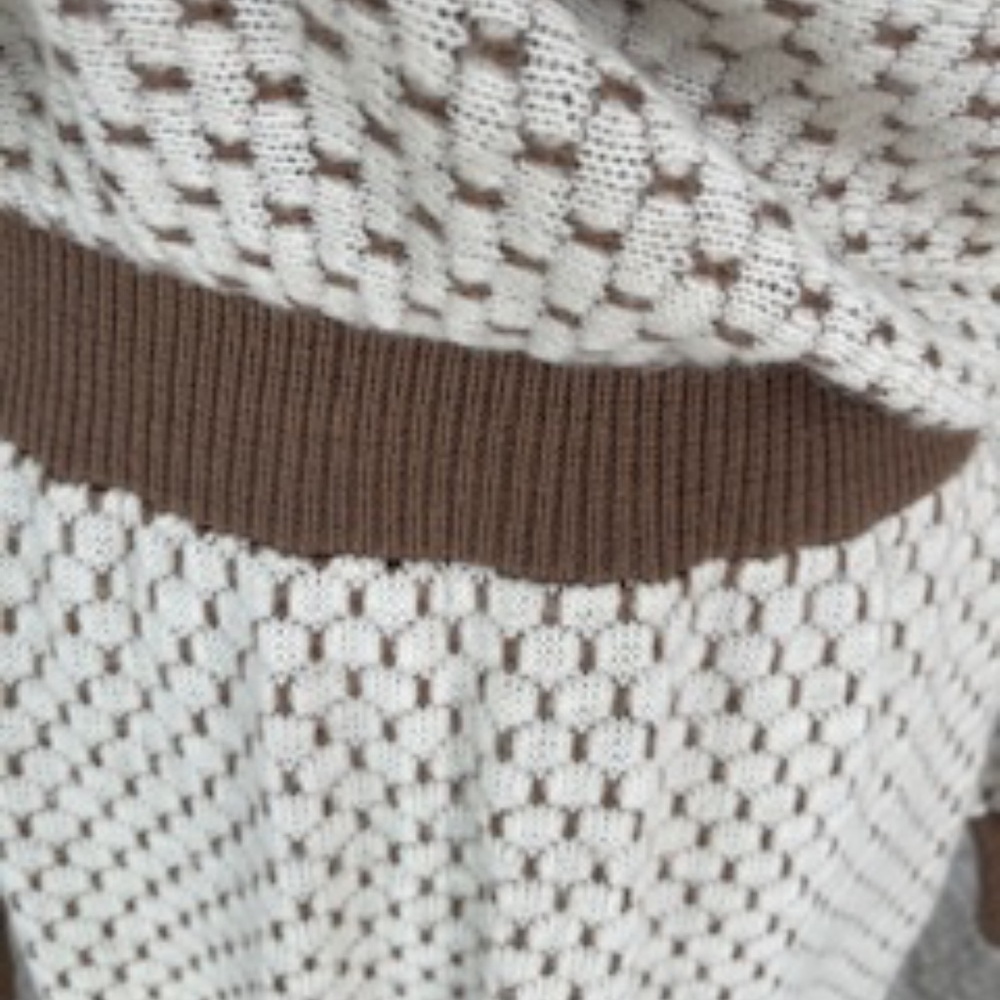 Vintage - Cream and Brown Sweater Dress - Picture 4 of 6